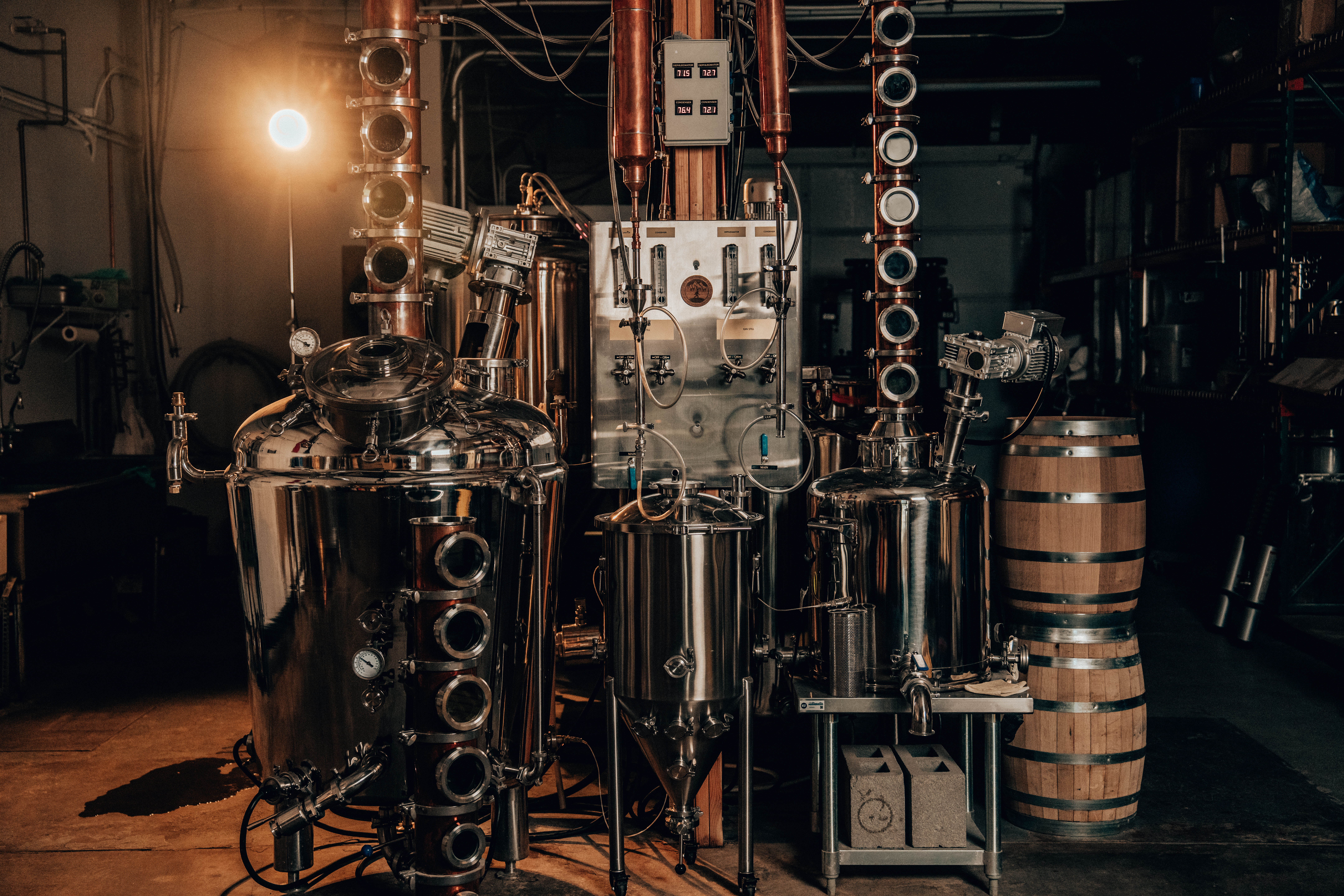 Professional photo of the distillery equipment.